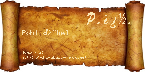 Pohl Ábel névjegykártya