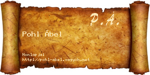 Pohl Ábel névjegykártya